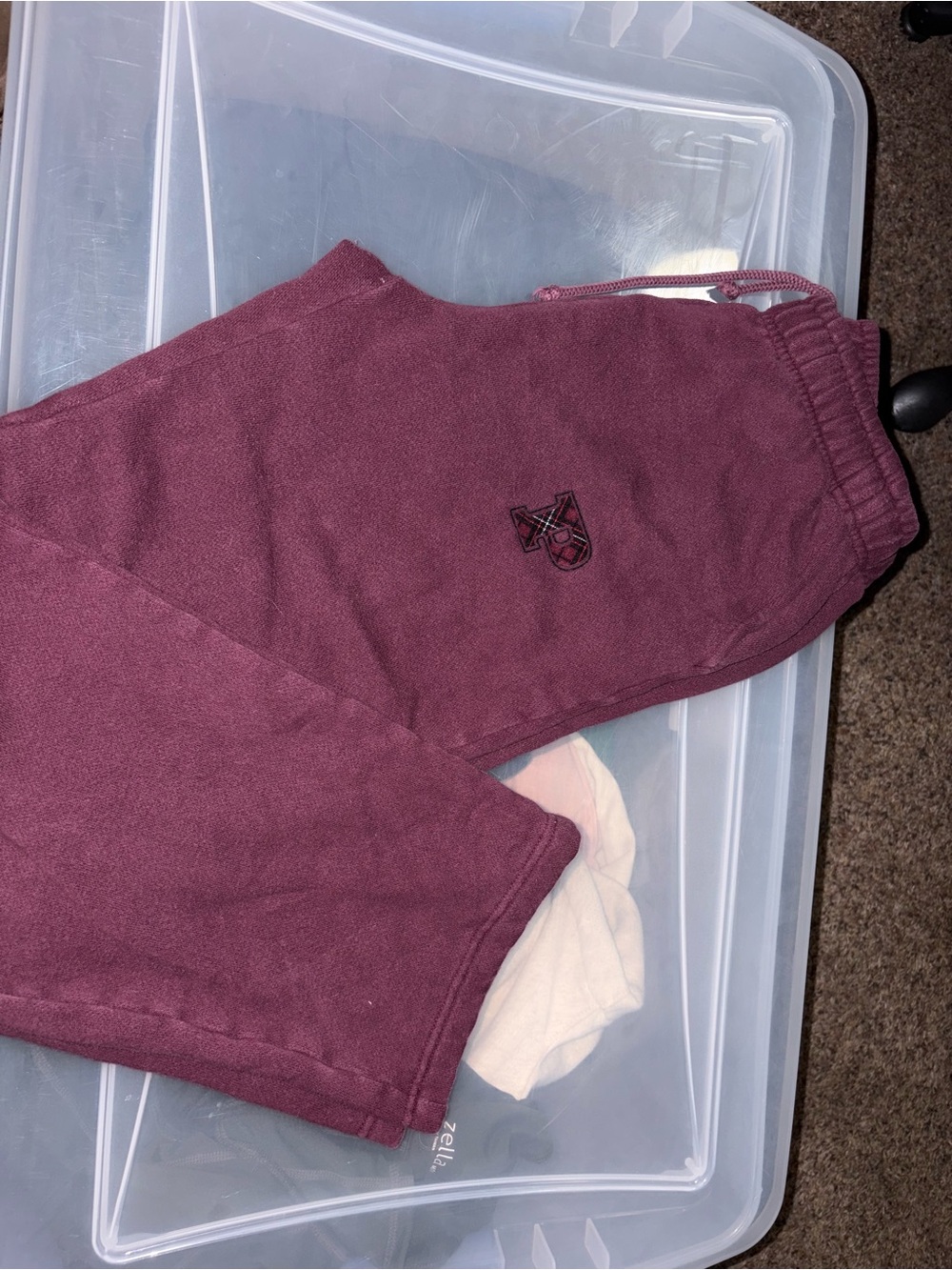 PINK Victoria's Secret Maroon Jogger Sweatpants - Picture 2 of 4